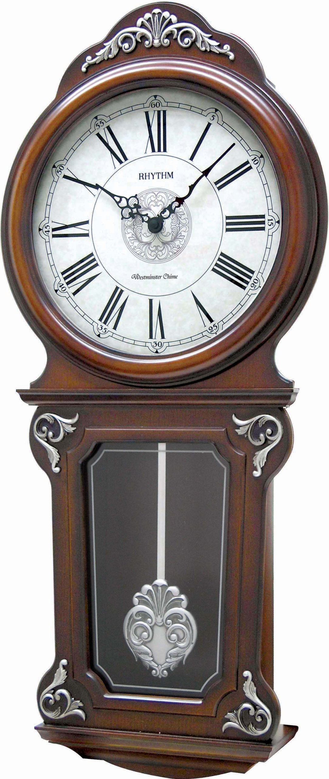 Rhythm CMJ380CR06 Sound In Place Sip Clock, Brown