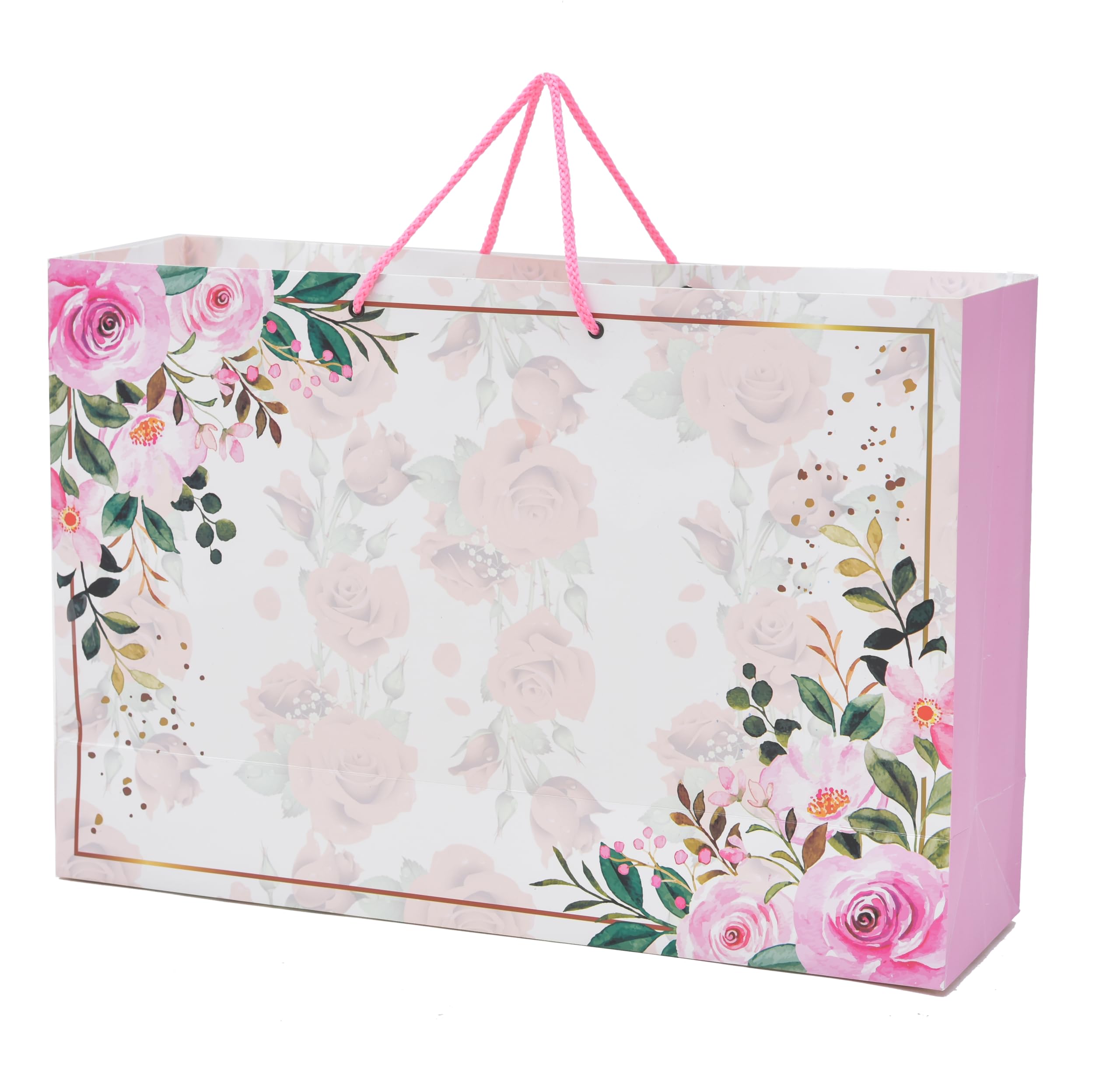 PPJ ® - PINK FLOWER (PINK 30 Pcs.) (JUMBO) PAPER CARRY BAG, 18.5 Inch X 12.5 Inch X 5.5 Inch for DIWALI/WEDDING/FUNCTION/BIRTHDAY/RETURN GIFTS/CHRISTMAS/GIFT BAGS/GIFT COVERS (Pack of 30) (B0CMJ4K8FD) Amazon Price History, Amazon Price Tracker