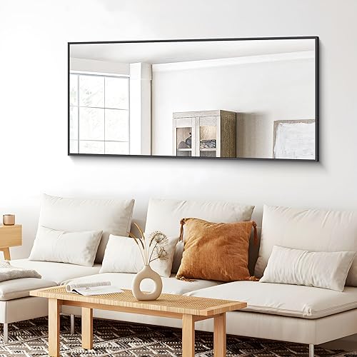 Miniatura 5 de Espejo de baño, espejo de pared de 24 x 48 pulgadas para baño, espejo rectangular negro de esquina cuadrada, espejo de baño negro para sala de