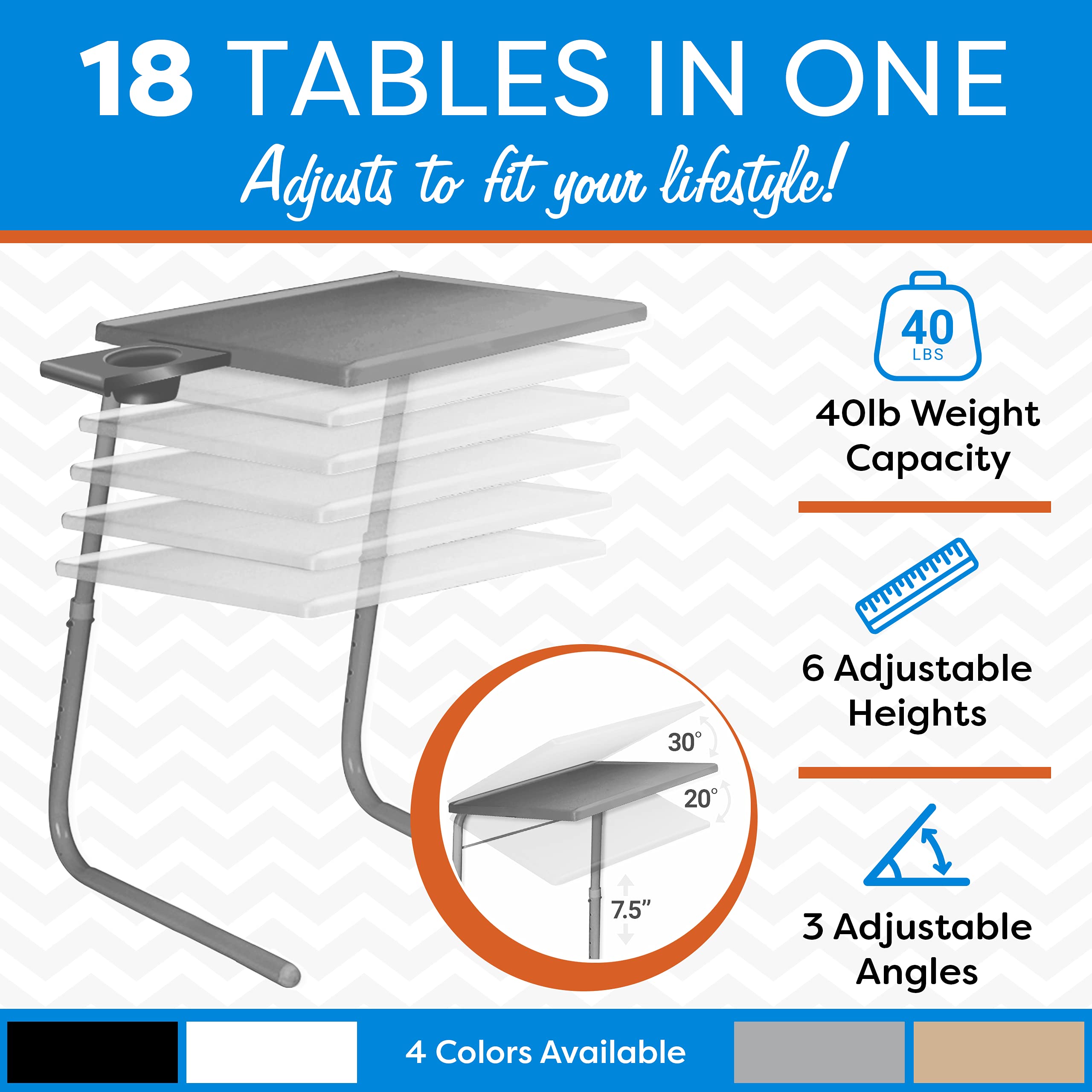 Table Mate II TV Tray Table Folding TV Dinner Table, Couch Table