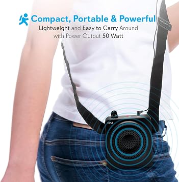 Pyle Portable PA Speaker and Voice Amplifier: Compact Waistband with Rechargeable Battery, Includes Headset Microphone & 3.5mm Aux Jack - Ideal for Tour Guides, Teachers, and Meetings