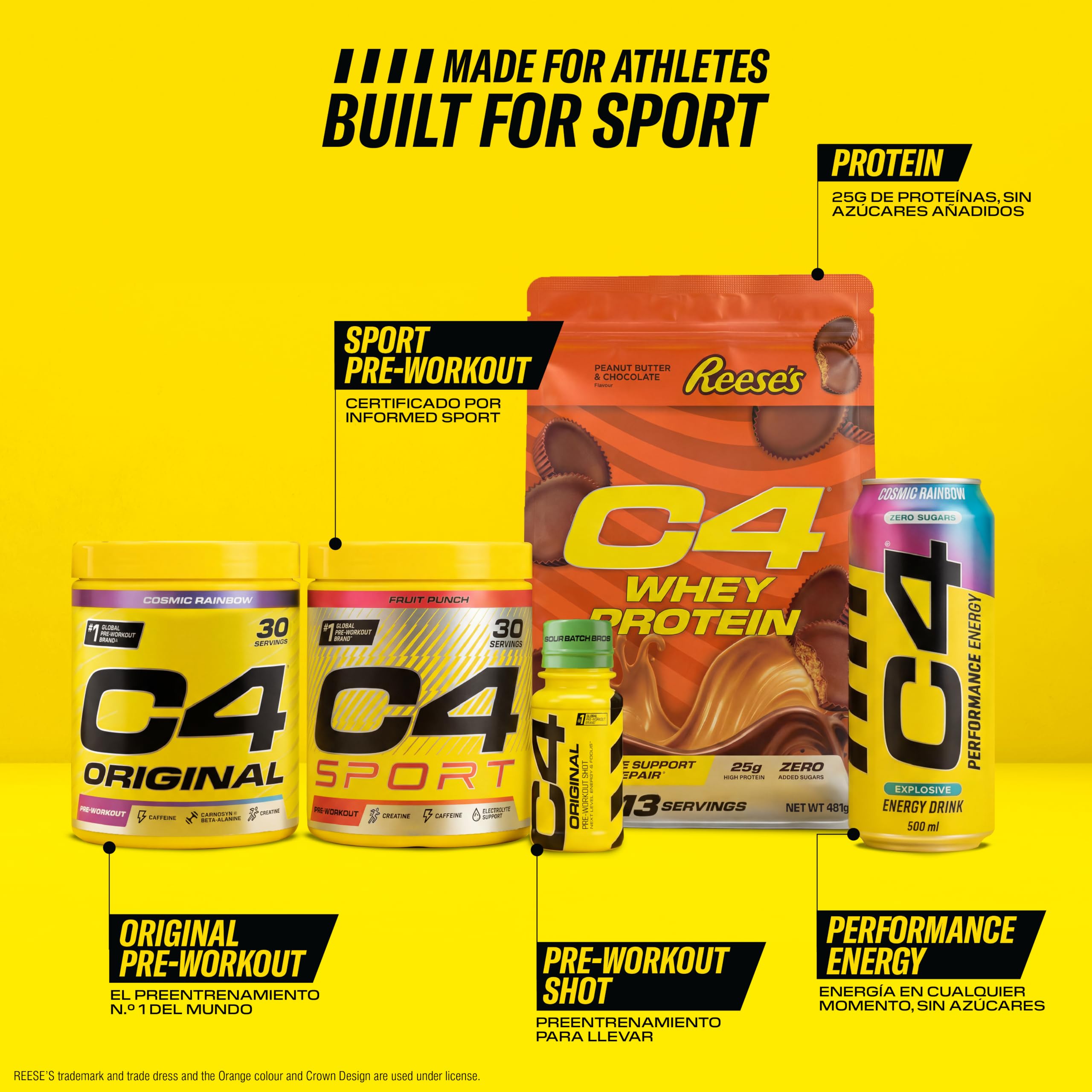 C4 Original Pre Workout Powder, Chicle, 60 porciones | Bebida energética en polvo para preentrenamiento Zero Sugar con 150 mg de cafeína, 1500 mg de monohidrato de creatina, 1600 mg de beta alanina