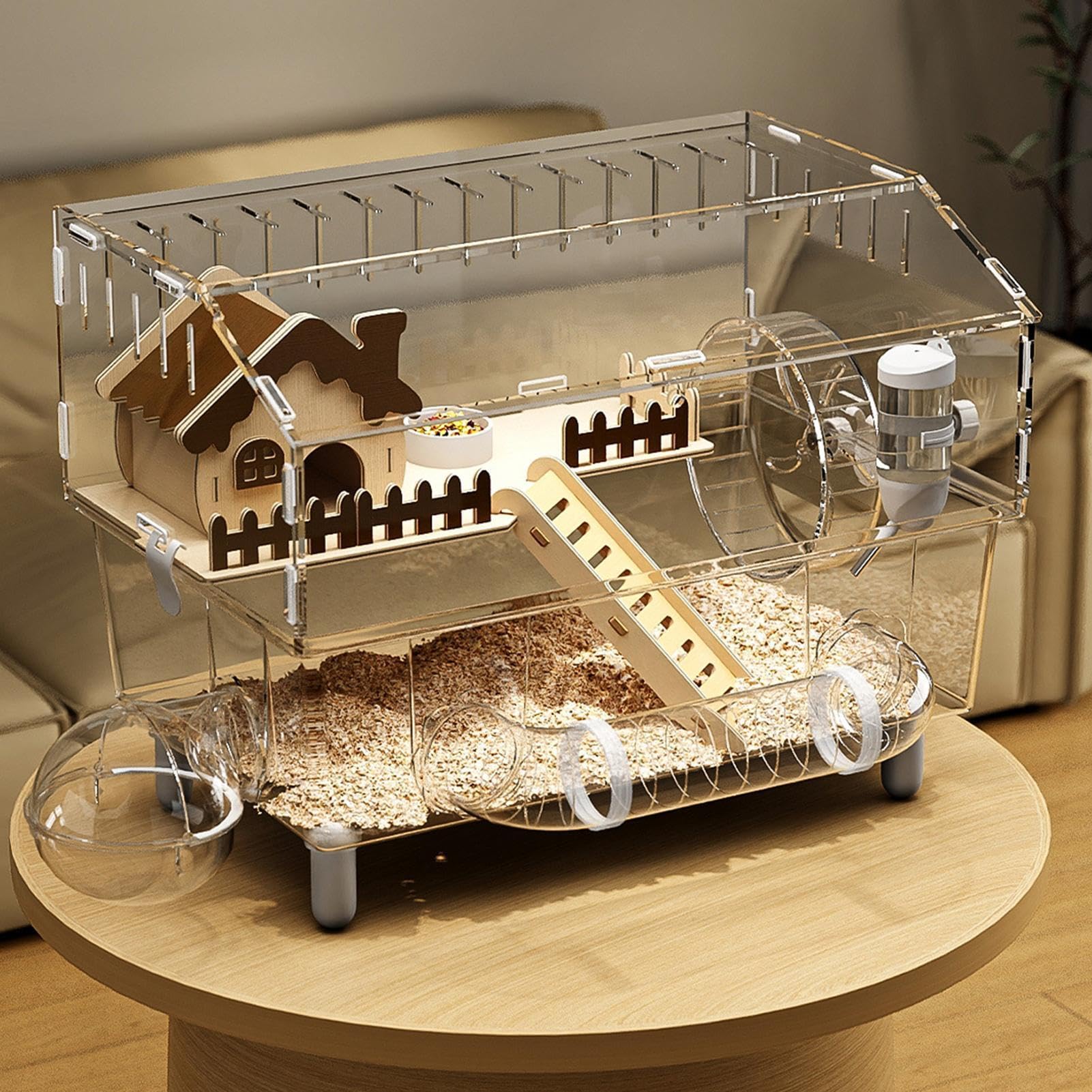 Wybieg dla chomika Przezroczyste akrylowy habitat | Akrylowe Terrarium Dla Gryzoni Dla chomika, myszoskoczka, szynszyli, królika, jeża, fretki