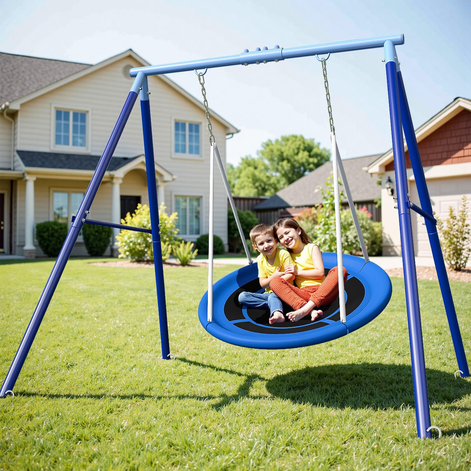 JYGOPLA 500lbs Saucer Swing with Frame, Kids Swing Set for Outdoor