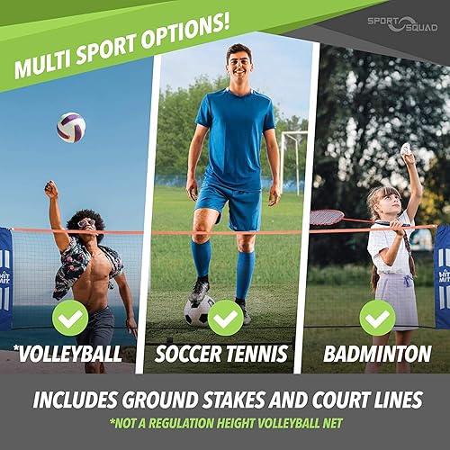 Miniatura 3 de JOOLA HIT MIT MIT - Juego de red de bádminton portátil de altura ajustable, red deportiva para competición en interiores o exteriores para jugar al