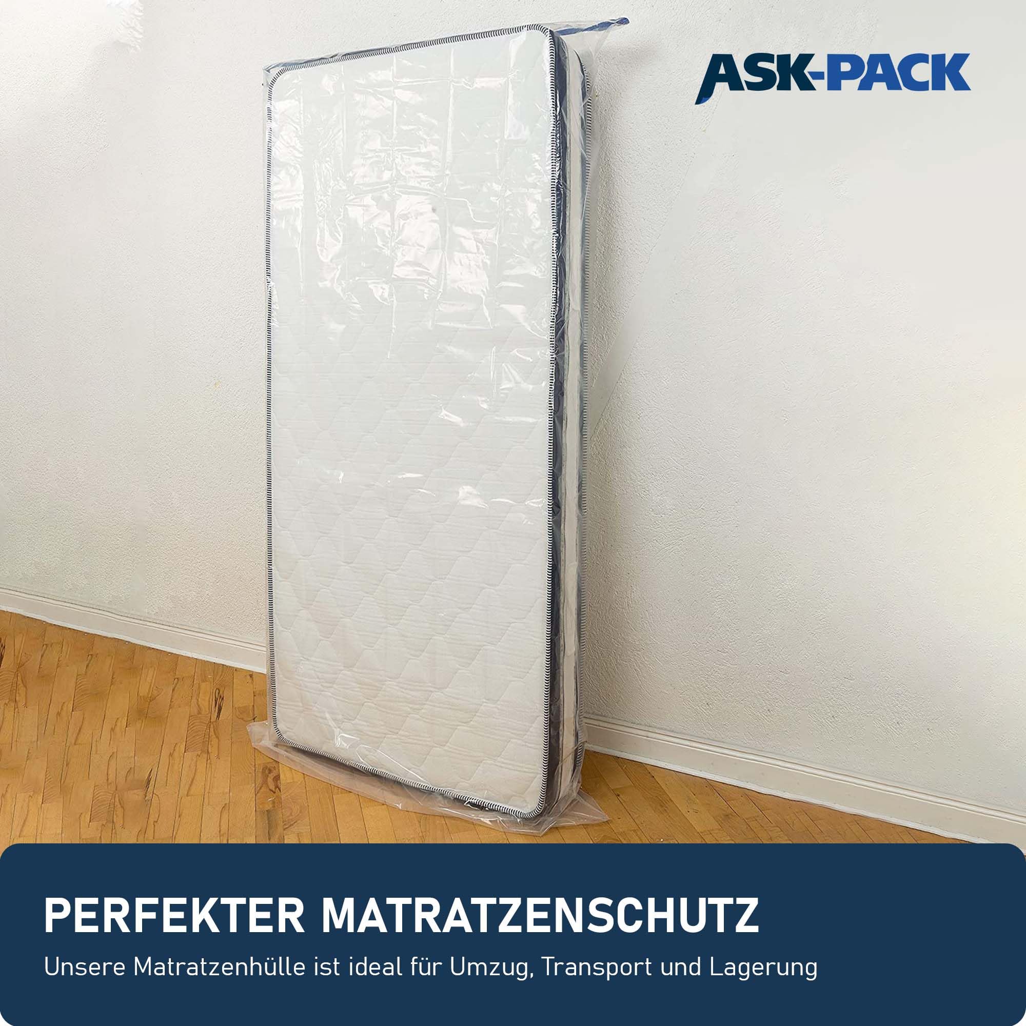 ASK Pack Mattress Bag for Moving and Storage with Zipper, 4.7 Mil Heavy Duty Material, Size XS-XXL, Waterproof Mattress Cover - Image 4