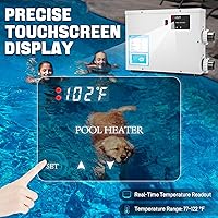 Vista 2 de Calentador eléctrico de piscina de 5.5KW 220V 25A para piscina, bañera de hidromasaje y calentador de spa con termostato de pantalla táctil digital