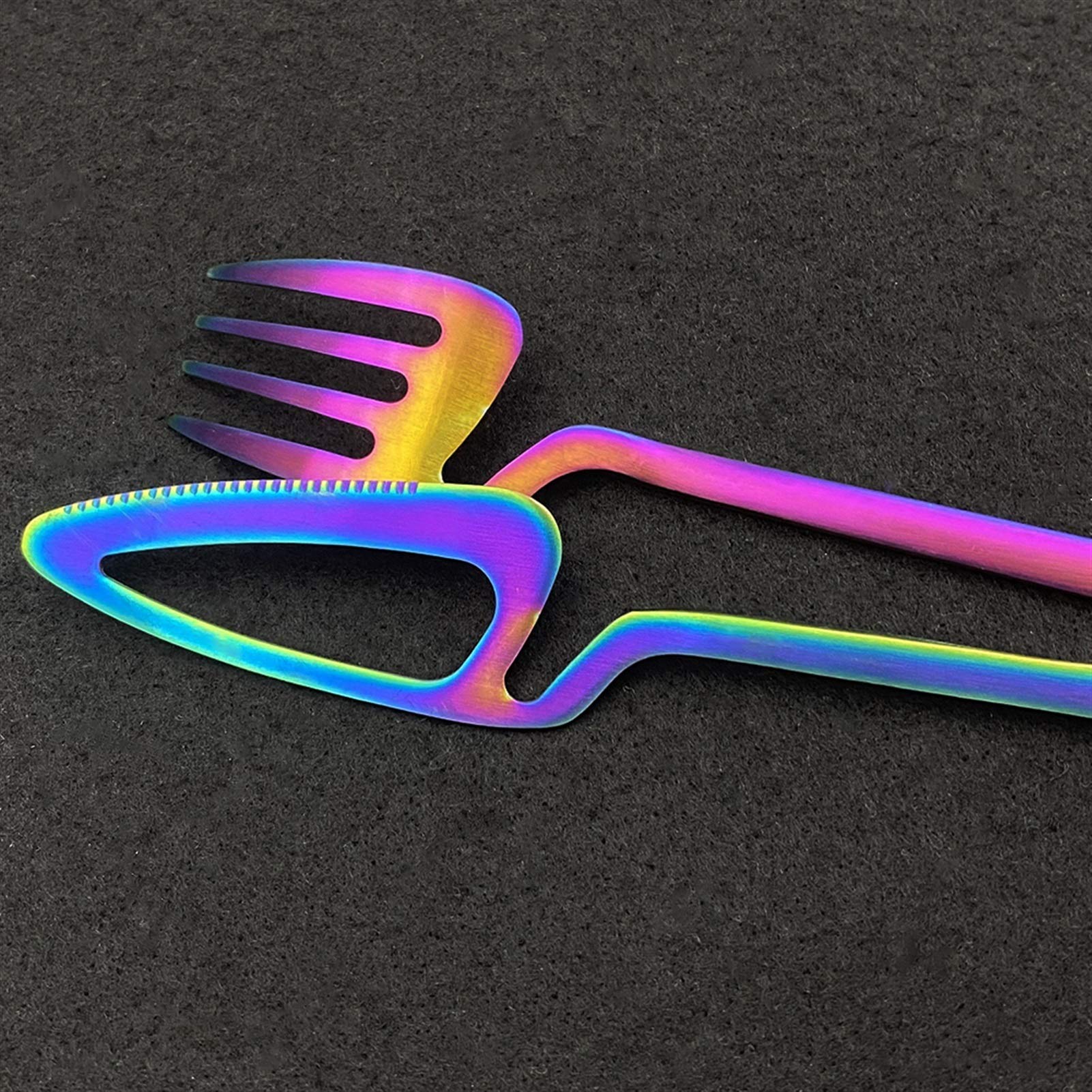 24 stücke Schwarz Matte Besteck Set 304 Edelstahl Geschirr Set Messer Gabel Spoon Abendessen Set Küche Wohnwaren Geschirr Set essgeschirr (Color : Rose)