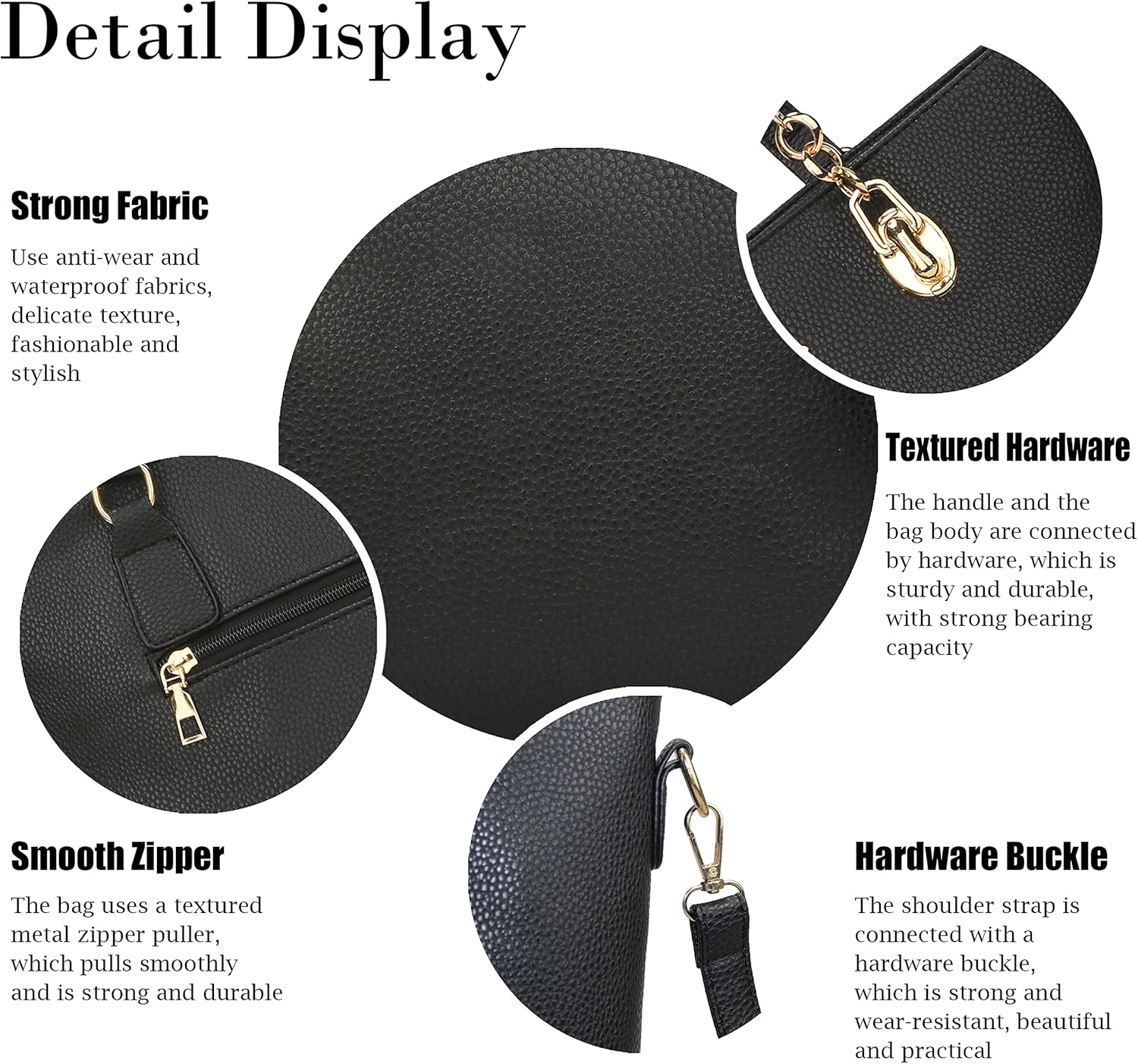 Purses and Handbags for Women Synthetic Leather Tote Crossbody Bags Satchel Purses Set 6pcs | Set, 6pcs, Set, 6pcs - Image 5