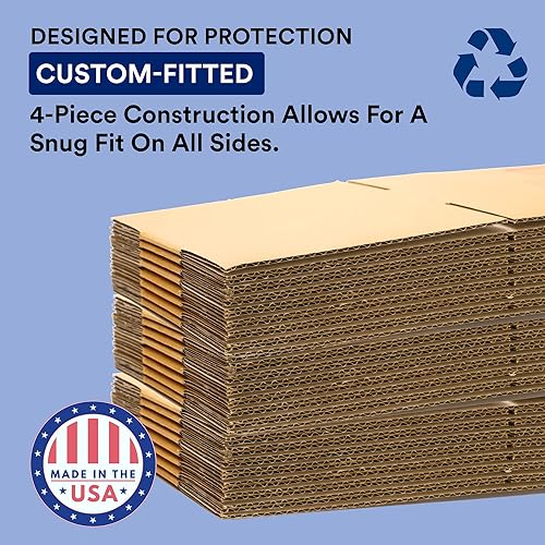 Miniatura 3 de BOX USA Caja móvil de 40 pulgadas de largo x 3 12 pulgadas de ancho x 60 pulgadas de alto, 1 paquete de caja de cartón corrugado de tamaño TV para