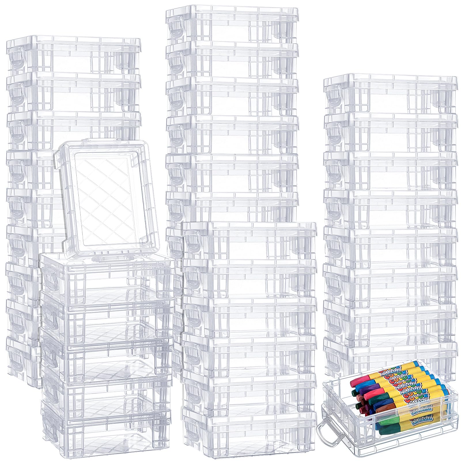 Suzile 40 Pcs Plastic Crayon Boxes, Clear