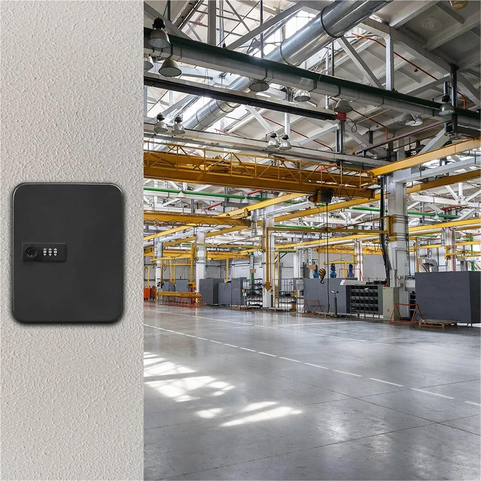 Caja de cerradura de combinación impermeabile – Soporte de pared para exteriores caja fuerte para les herientas y artículos esenciales con 20 ganchos