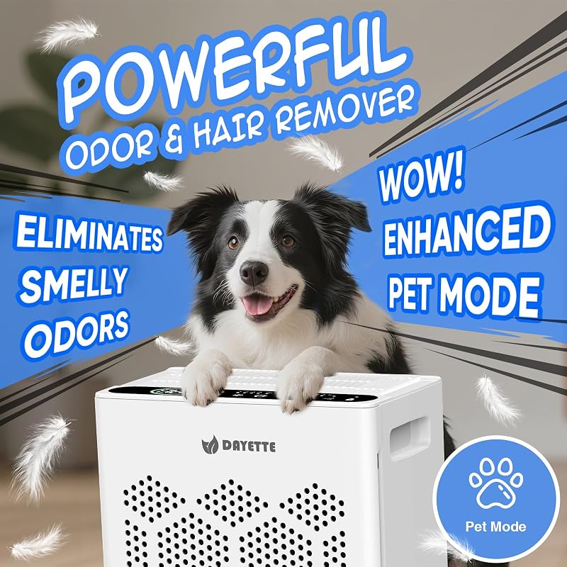 DAYETTE Air Purifiers for Home Large Room Up to 2400 Ft² with Fragrance, Smart WiFi Alexa Control,Auto Mode, HEPA 14 Air Purifier with Washable Prefilter for Bedroom, Dorm Room, Pets, Office image 6