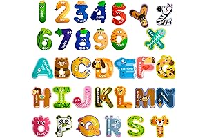 EHR Jumbo Magnetic Animal Letters and Numbers for Toddlers