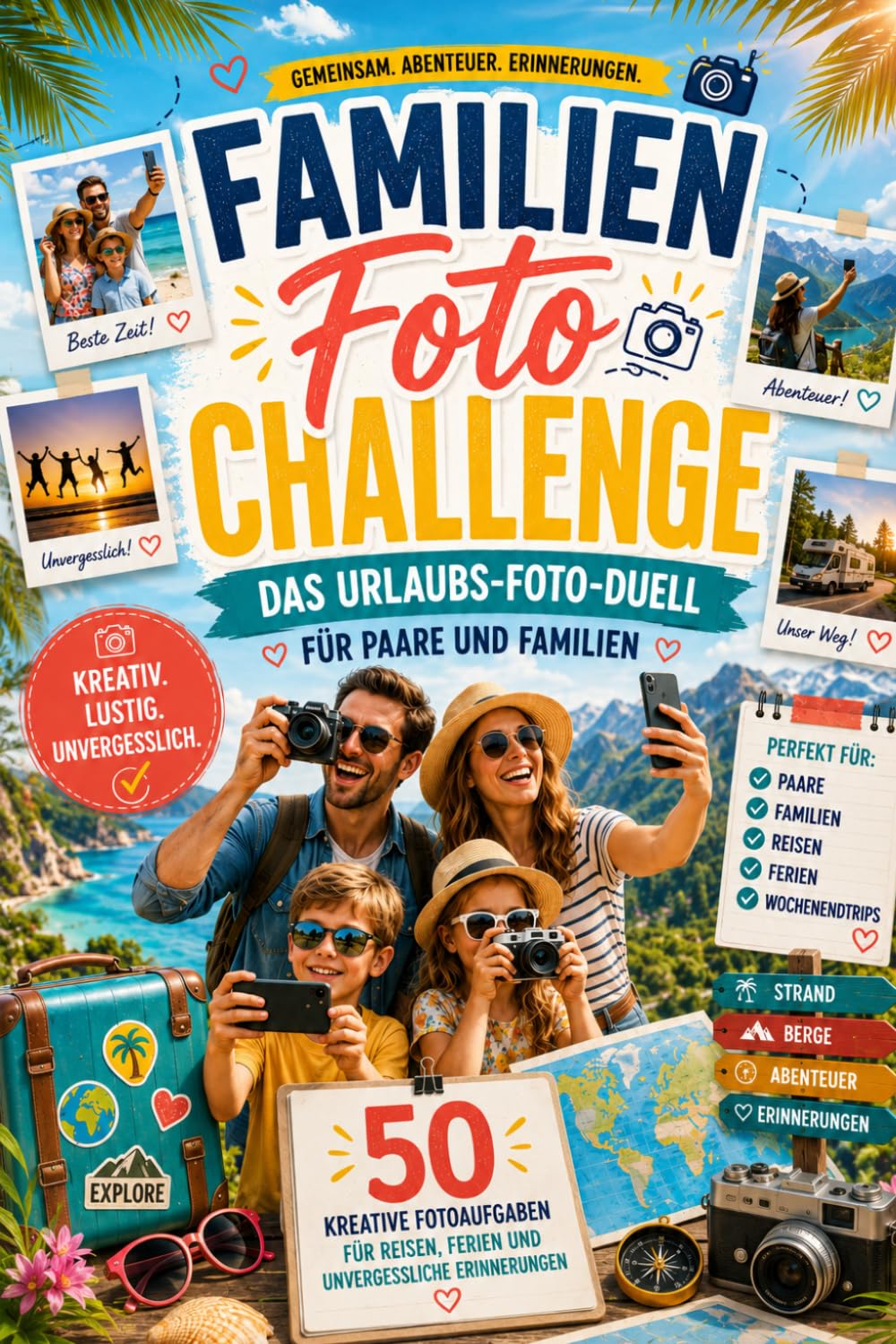 Familien Foto Challenge: Das Urlaubs-Foto-Duell für Paare und Familien: 50 kreative Fotoaufgaben für Reisen, Ferien und unvergessliche Erinnerungen
