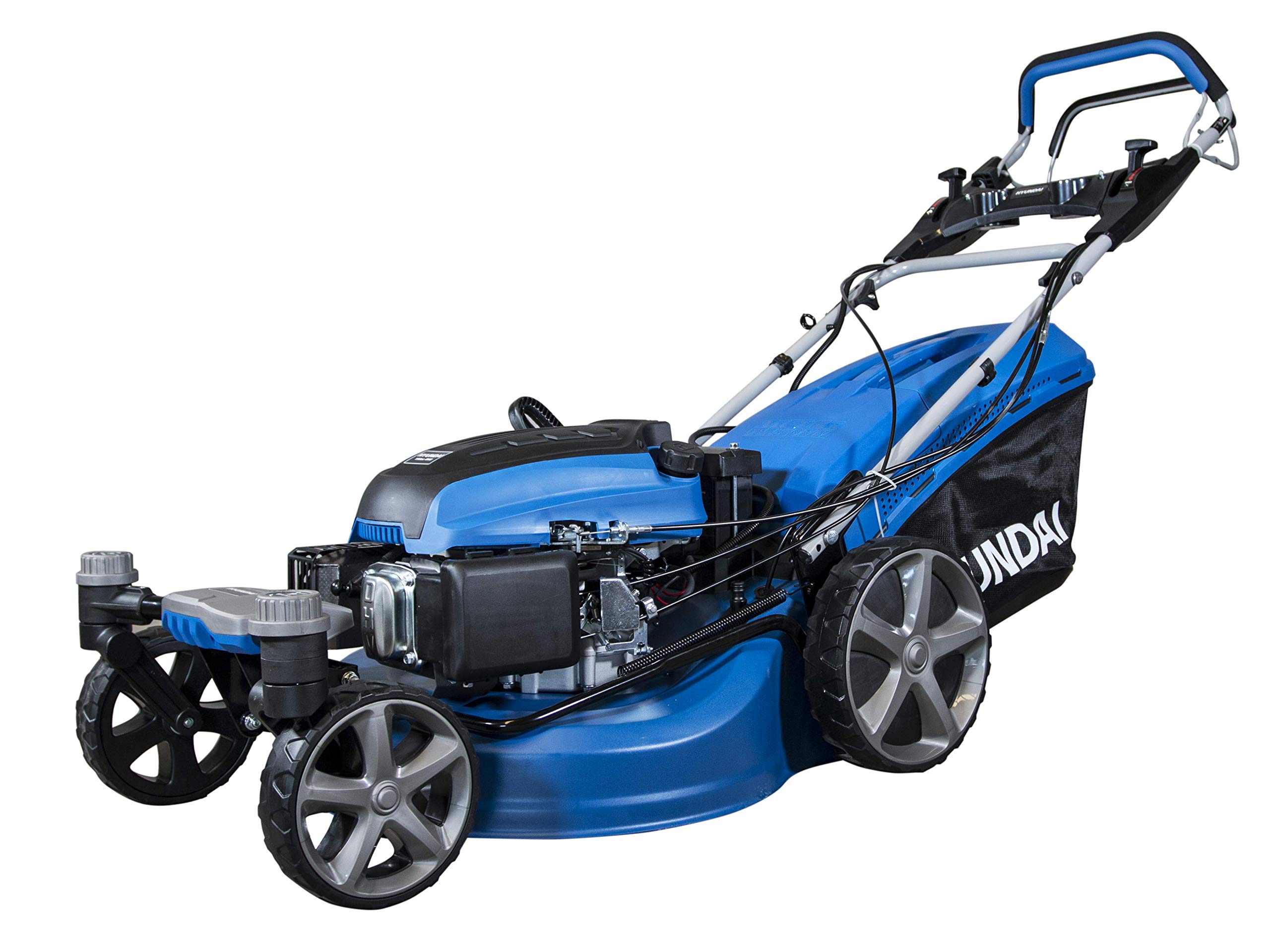 Hyundai Cortacésped Gasolina Autopropulsado Mulching 51 cm Profesional - Cortacésped con Arranque Eléctrico y Giro 360º Fácil Manejo - Máquina Cortar Césped Potente para Jardines Grandes
