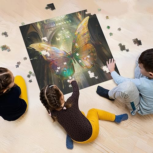 Miniatura 7 de Rompecabezas de mariposa vintage para adultos de 1000 piezas, rompecabezas retro de mariposas con hermosas alas, rompecabezas difíciles y