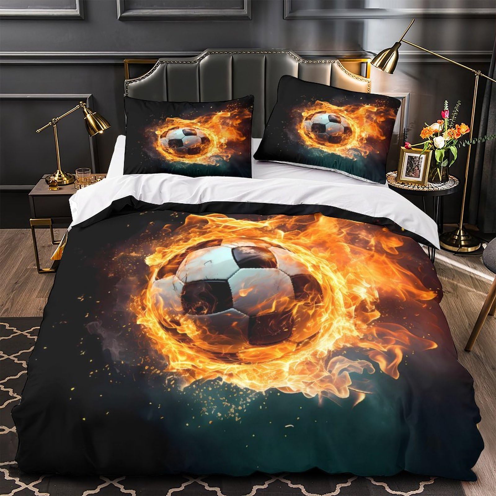 Housse de couette hypoallergique football pour protéger le sommeil des peaux sensibles