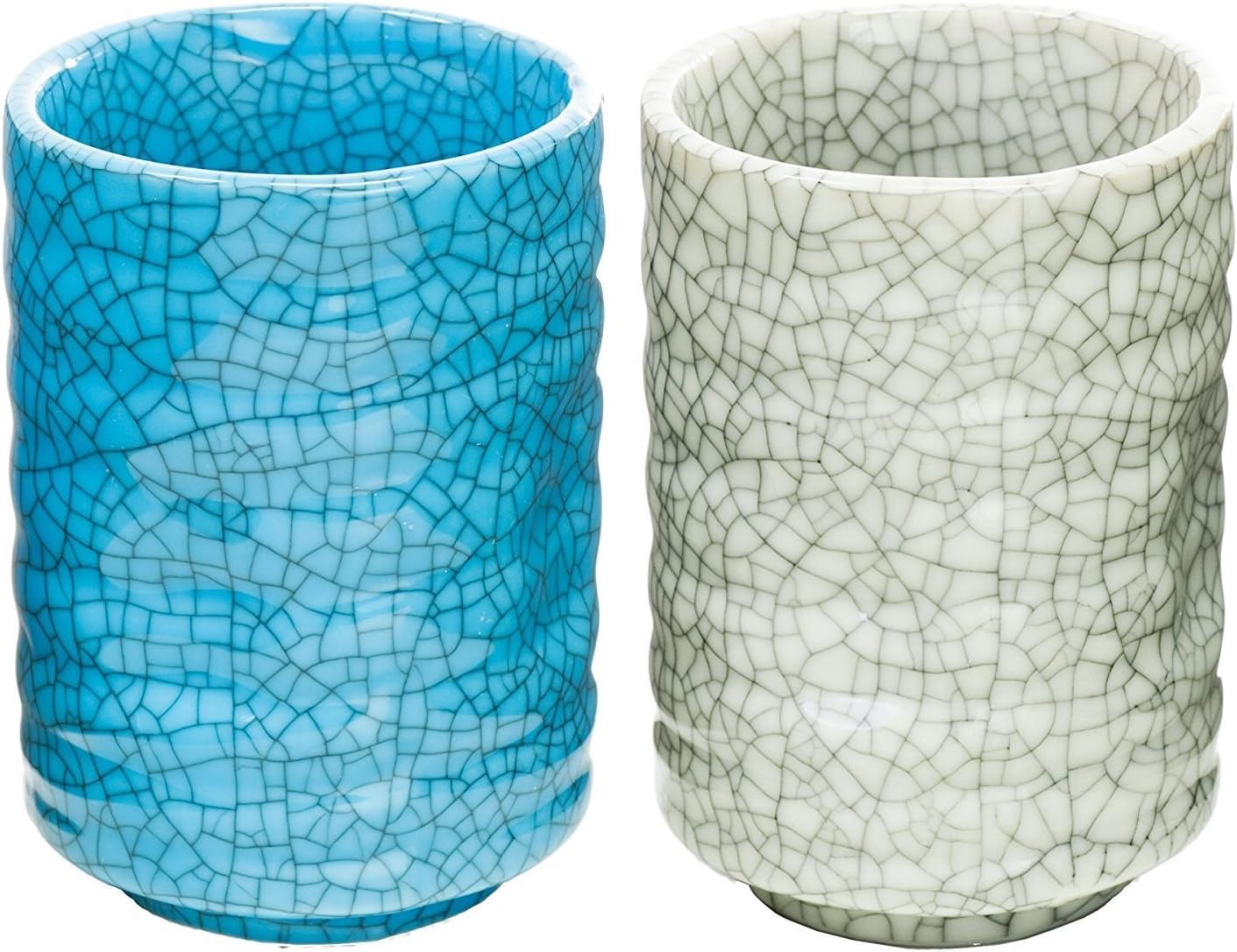 Japanese blue & white tea cups, set of 2, 8 ounce