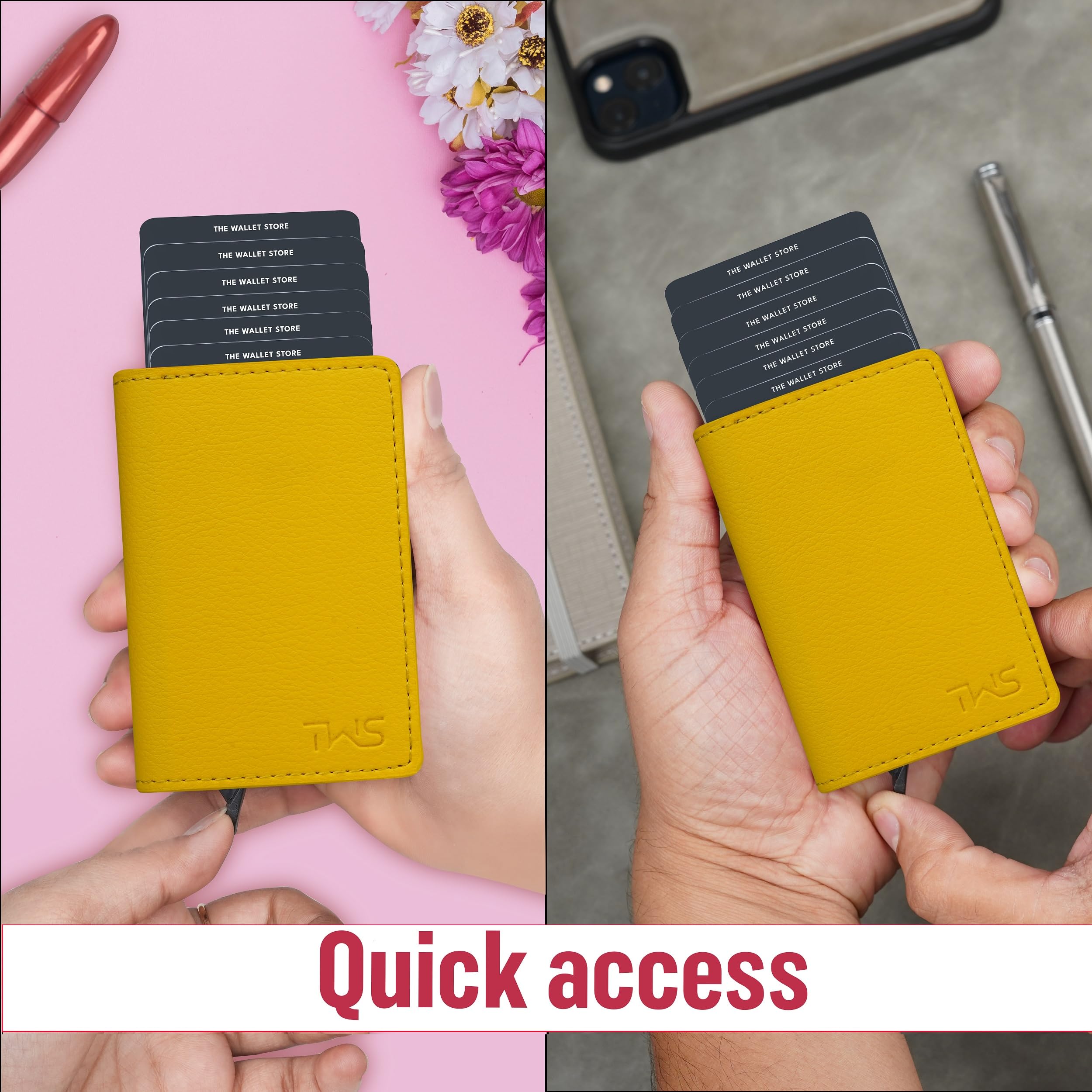 The Wallet Store Vivid Vault RFID Protected Metal Cardholder - Yellow