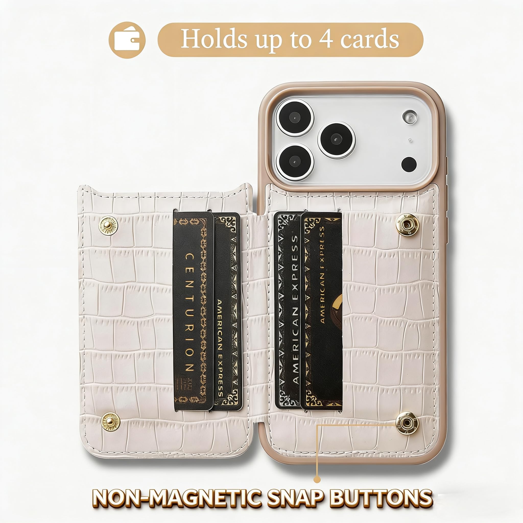 CUSTYPE Compatible with iPhone 17 Pro Max Wallet Case with Card
