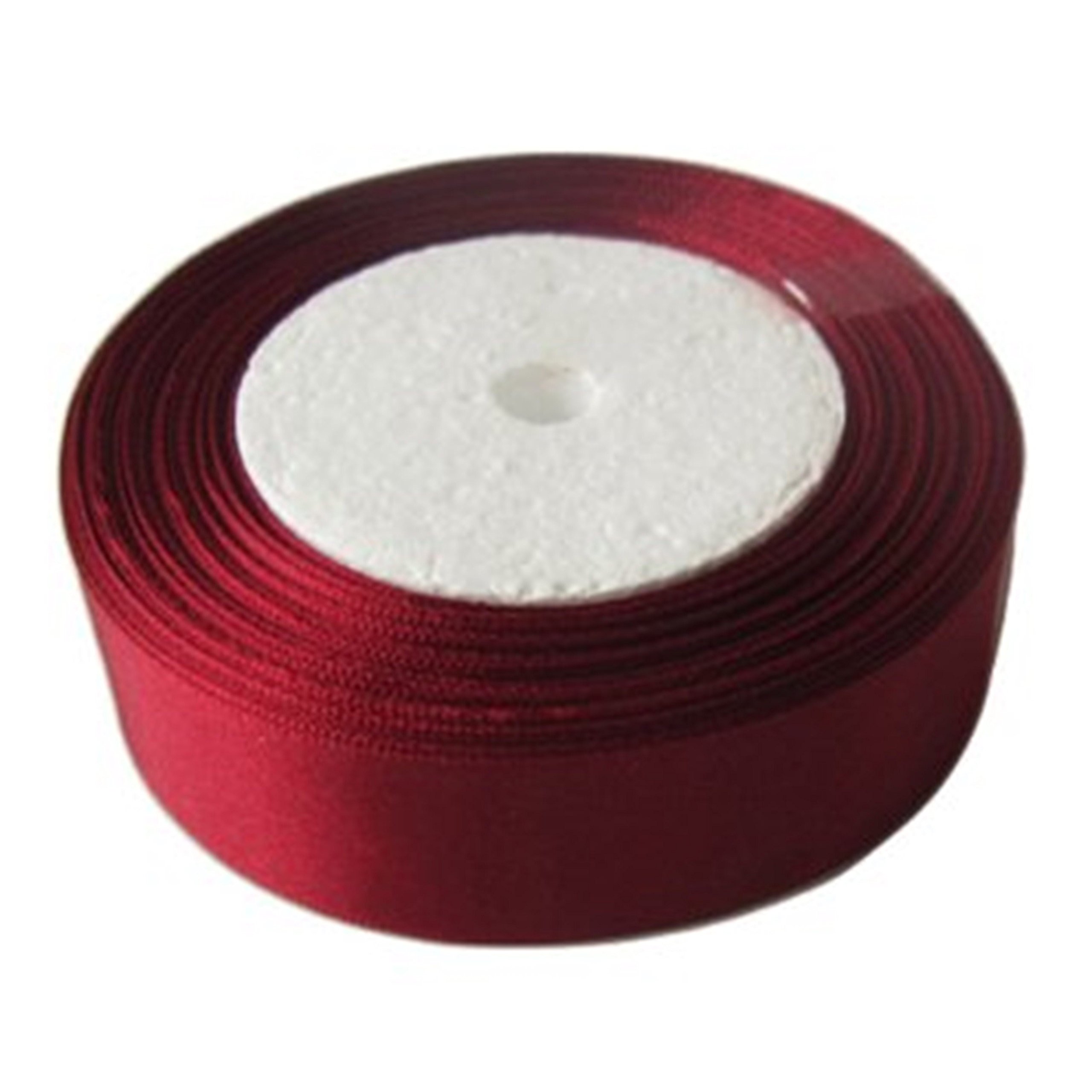 Gcs London Maroon Red 22 Meters Satin Ribbon 20Mm Gift Wrap Ribbon, Ribbons For Gift Wrapping, Christmas Ribbon, Gift Wrapping Ribbon For Crafting, Wedding Party Decor (Maroon Red)