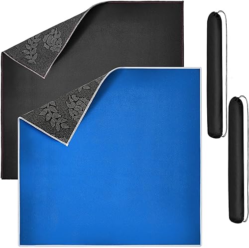 Buryeah 2 alfombrillas Mahjong de 35 x 35 pulgadas, antideslizante, reducción de ruido, cubierta de mesa de cartas Mahjong, tapete de mesa de juego