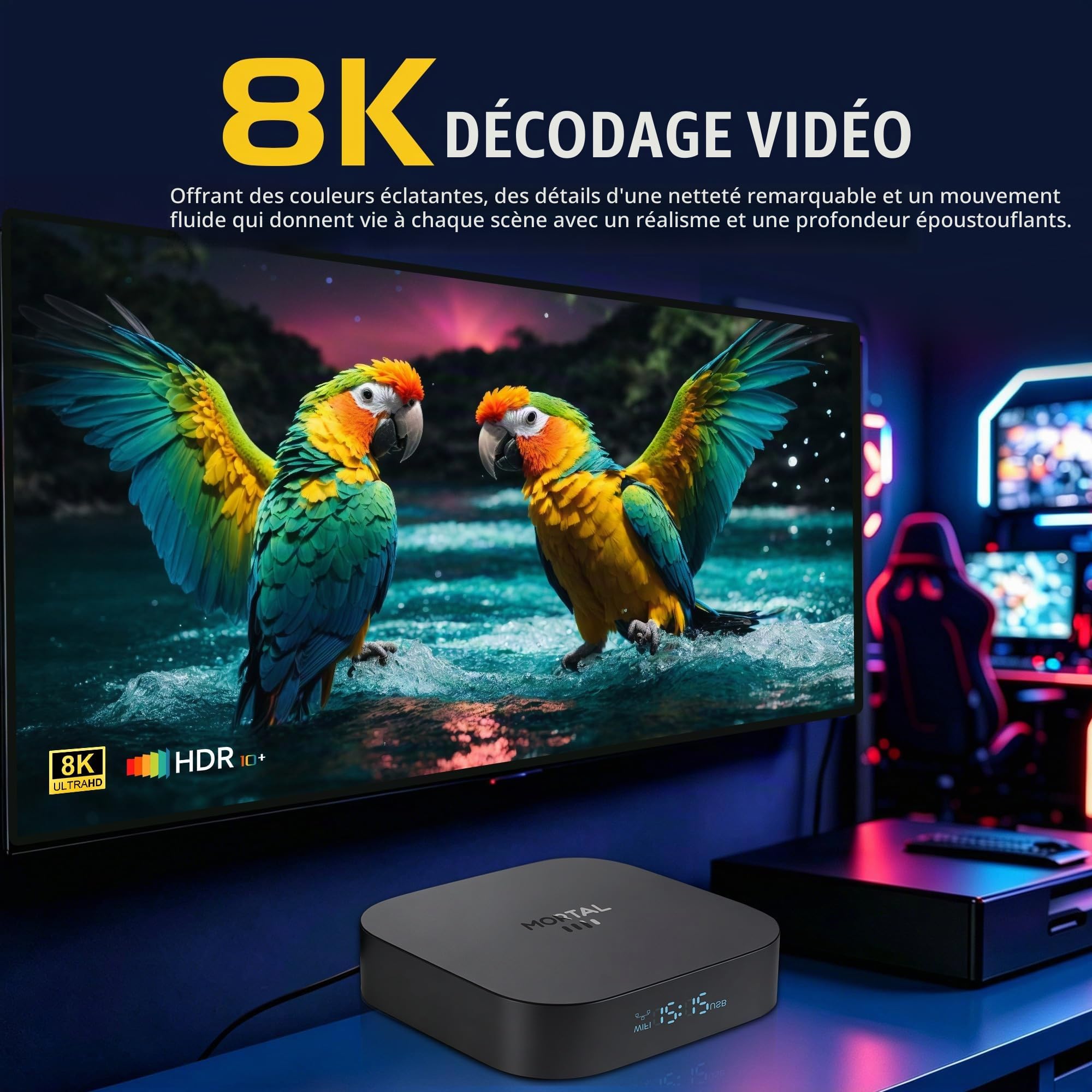 Boitier Android 14.0 TV Box 2G RAM 16G ROM RK3518 Quad Core Cortex A53 | Smart TV BOX Mali-450 MP2 GPU Support 10/100M Ethernet 2.4G /5.8G Dual-Band WiFi BT 5.4 HD 8K Android Box