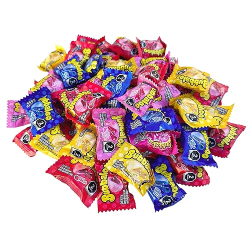 Bubbaloo - Paquete variado de chicles de burbujas para masticar frutas mexicanas 4 sabores frescos fresa platano banana Mora Azul arándano y Tutti