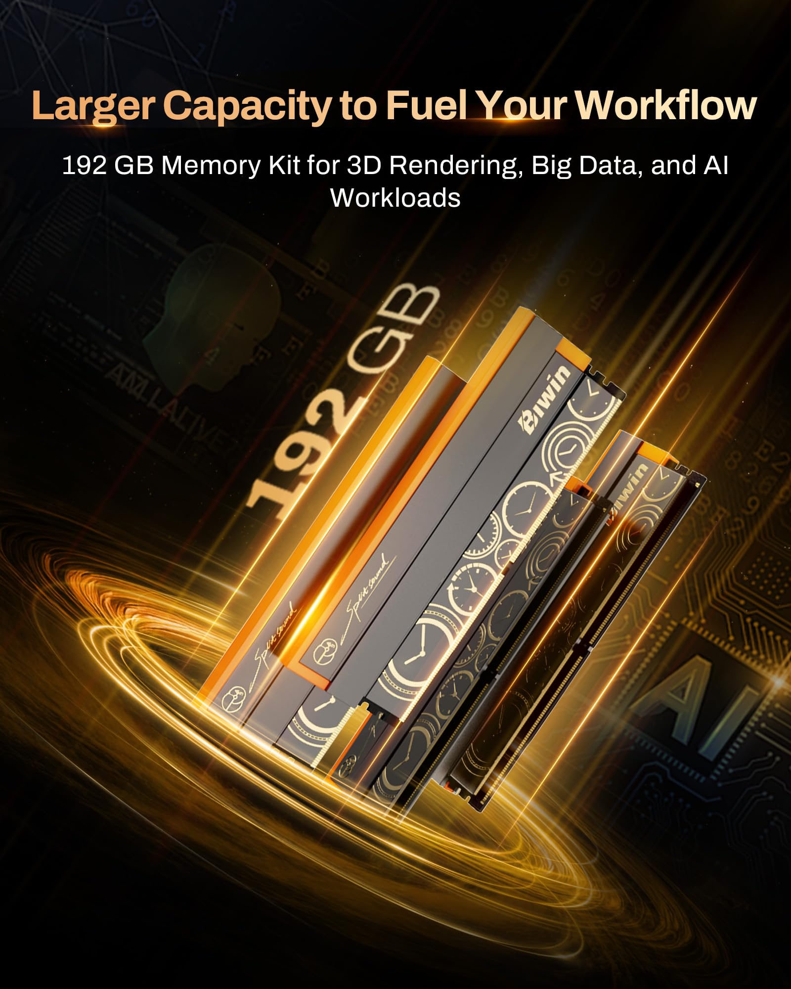 BIWIN Black Opal DW100 DDR5 RGB RAM 192GB (48GB*4) 6000MHz CL28