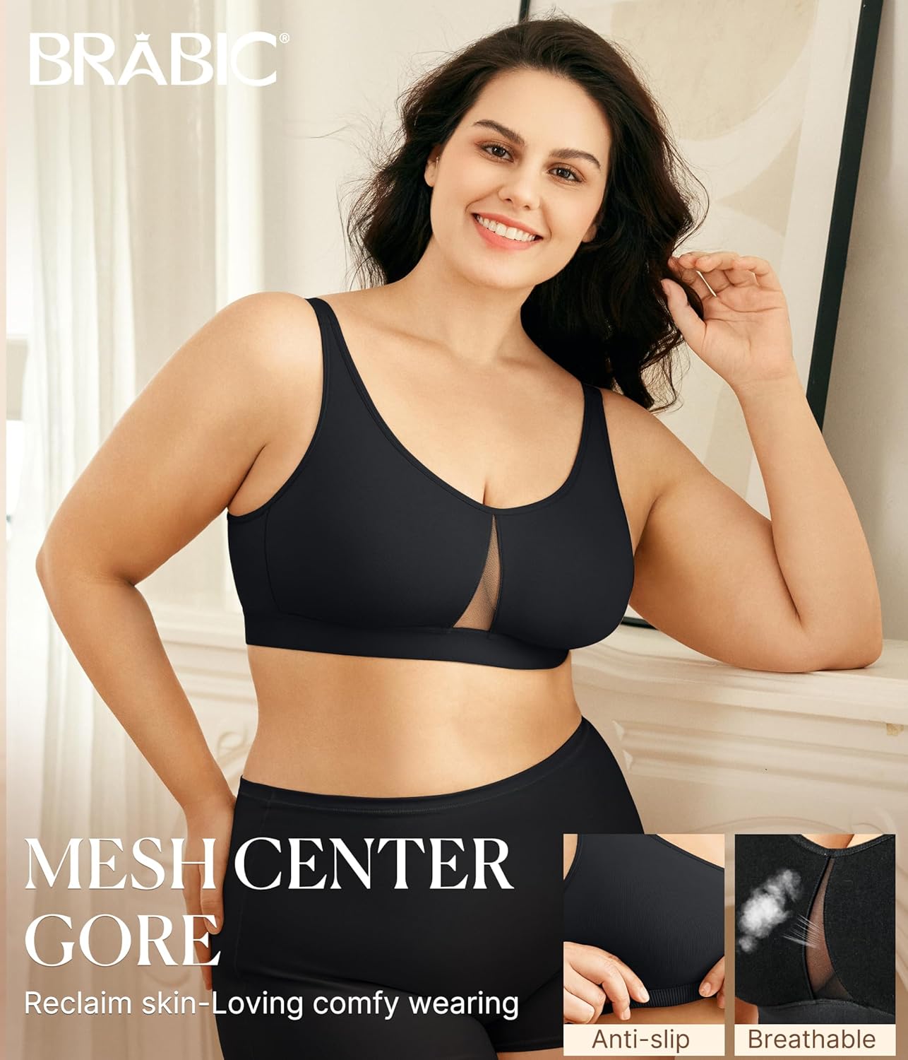 BRABIC Wireless Bras for Women Full Coverage Seamless T Shirt Bra Comfortable and Breathable Bralette - Image 2