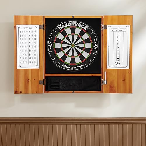 Vista 46 de Viper metropolitan conjunto de tablero de sisal/cerda para dardos de punta de acero y gabinete. Espresso Finish