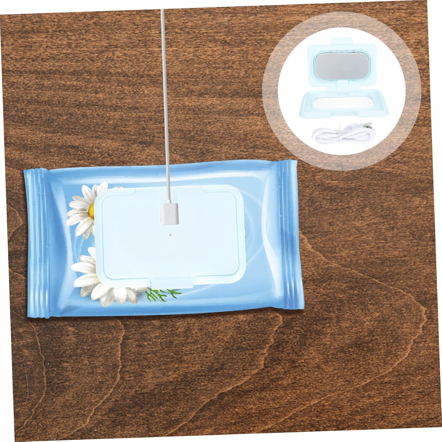Kisangel Material Wipes Warmer Portable Wet Tissue Heater Energy-Saving Design for Newborns