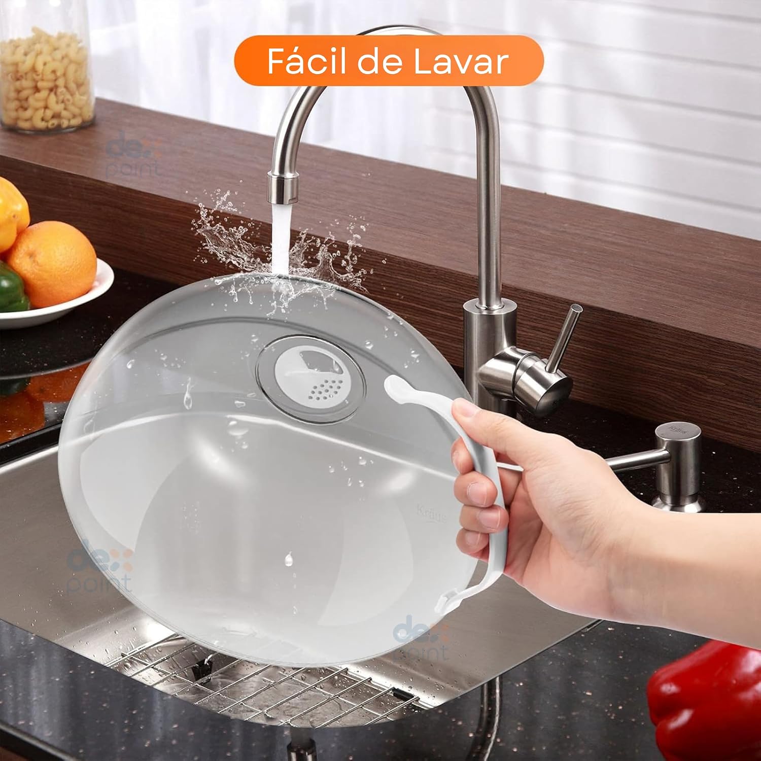 Tampa Microondas Anti-Respingo Com Alça Resistente Transparente Anti Sujeira Com Válvula, Livre de BPA — Cozinha Prática e Mais Limpa