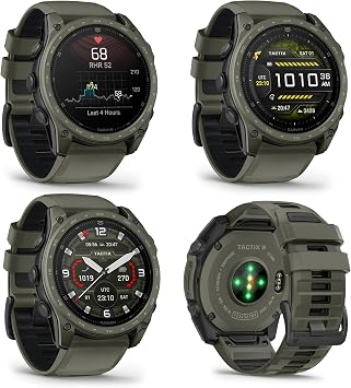 Garmin tactix 8 Tactical Smartwatch 51 mm AMOLED Touchscreen, Titanium Sapphire Cerakote Olive Drab Applied Ballistics Ultralight Multiband GPS LED Flashlight Dive Rated