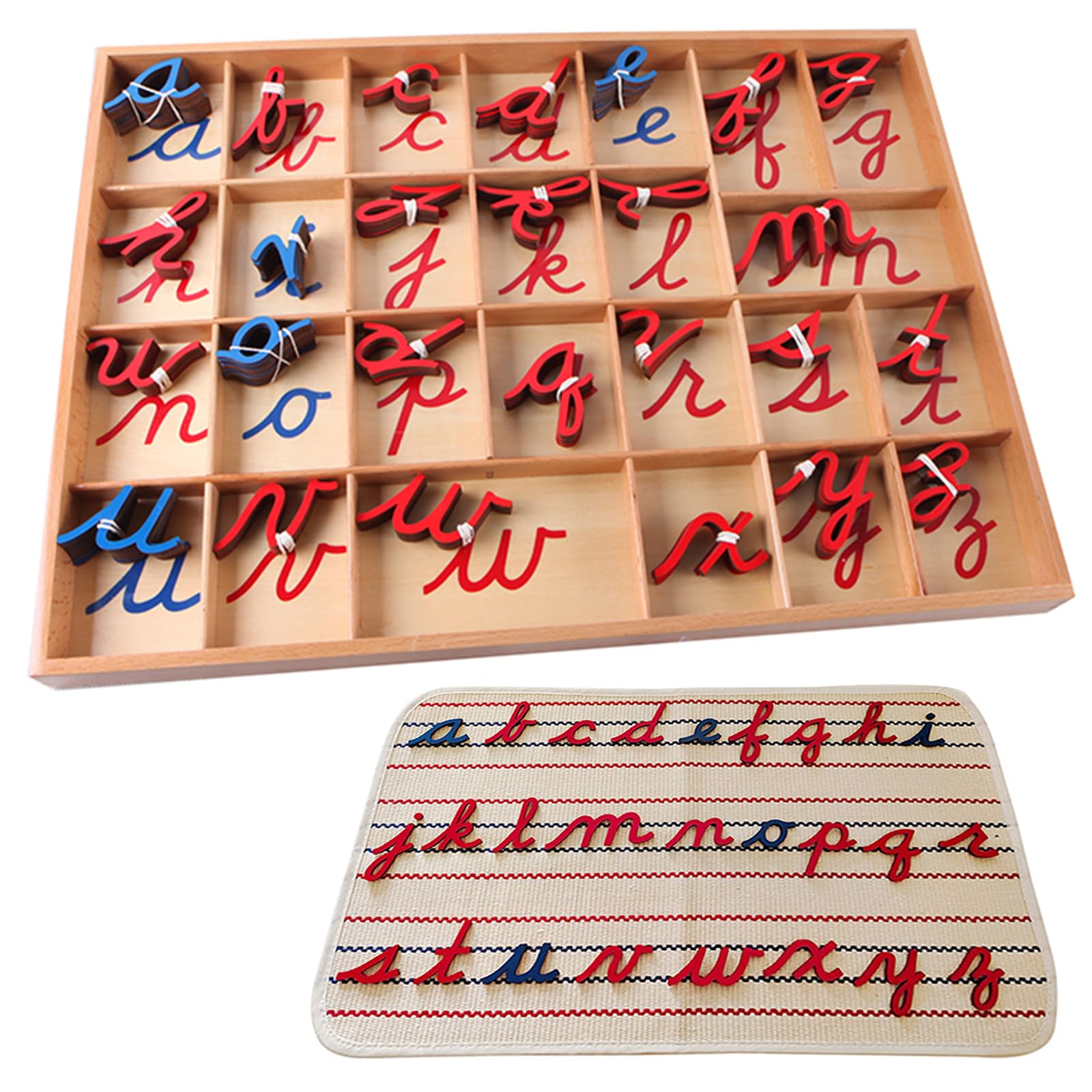 Small Cursive Moveable Alphabet-Montessori Grammar Symbols Cards with Box-Montessori Materials Language Educational Tools Preschool Learning