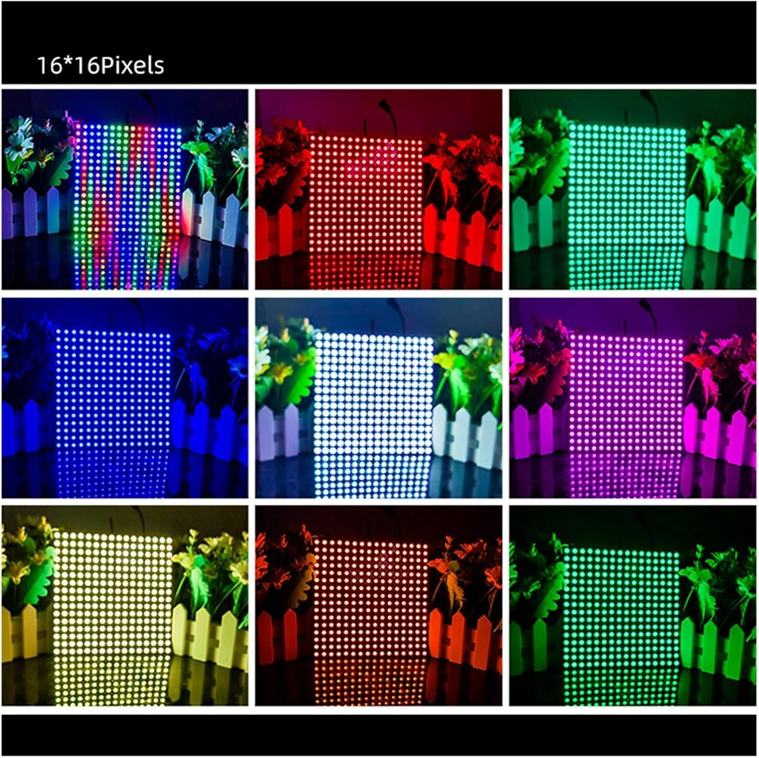 Full-Color Flexible LED Display Fantasy Pixel Screen 5050 programmable Bending 8 * 8/8 * 32/16 * 16(1616cm 256 Lights)