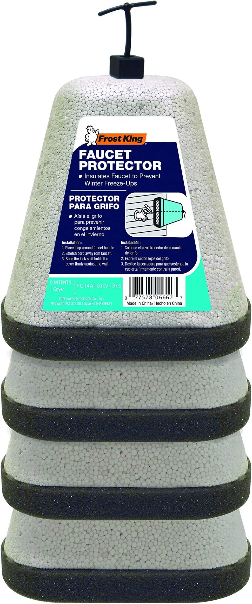Frost King FC14A Foam Faucet Cover, Grey (Pack of 6)
