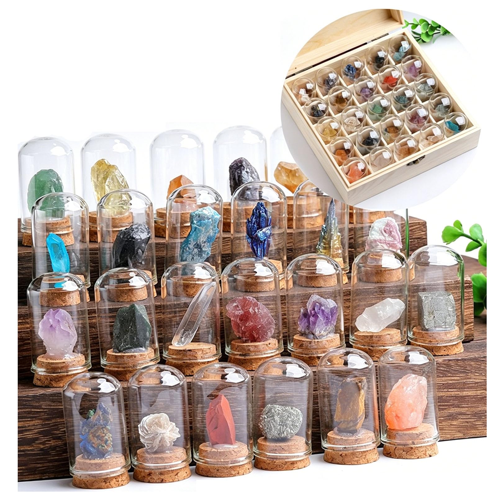 Zooeelly 25 PCS Natural Crystal Collection, Crystal And Gemstones for Decoration, Healing Crystal Rocks Set, Mineral Specimens-Crystal Chips Set for Home Decor, Office Desk Decor, Gift