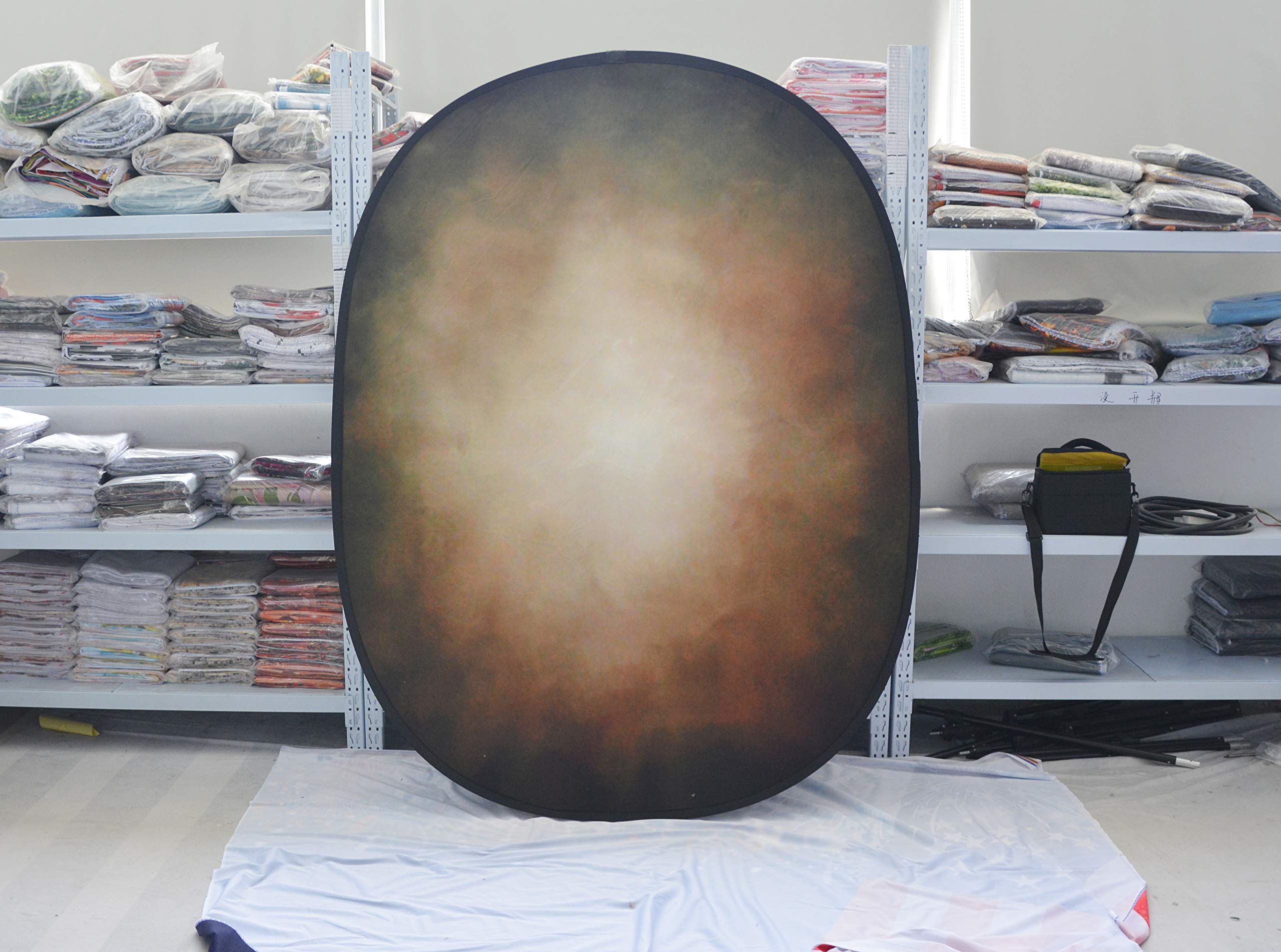 Kate 5X6.5ft (1.5x2m) Fondo Plegable Azul Claro/Brown Microfibra Doble Cara Estuche Portátil Incluye Fondo y Estuche para Estudio de Fotografía