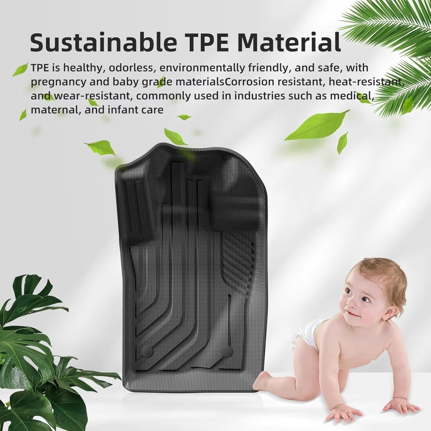 Car Truck Bed Mat Liner Trunk Bed Liner Compatible with Ranger 2024 2025 US Version 5FT 59.6Bed Black TPE Floor Mats Protection LHD(1pc Trunk MATS)