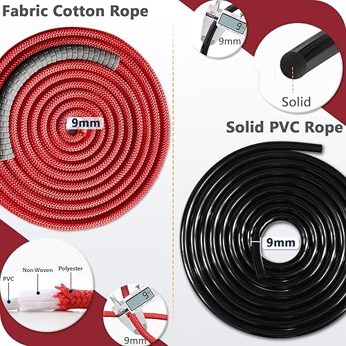 Miniatura 4 de Cuerda de saltar con peso de 1 libra con 2 bloques de peso de metal (0.8 libras), rodamiento de bolas sin enredos, cuerda de saltar de velocidad