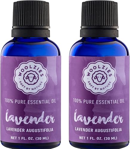 Woolzies Aceite esencial puro de lavanda 100% natural, paquete de 2, 1 onza líquida por botella