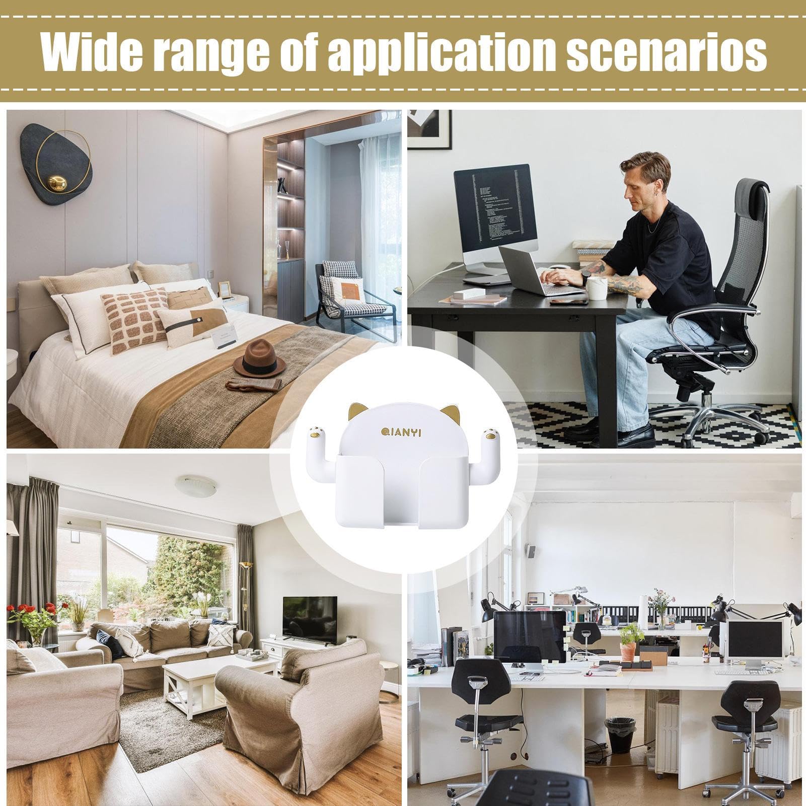 Support Mural Pour Téléphone – Étagère Adhésive Antidérapante Pour Smartphone, Tablette Ou Liseuse – Idéal Pour Cuisine, Salle De Bain, Garage – Sans Percer, Réutilisable