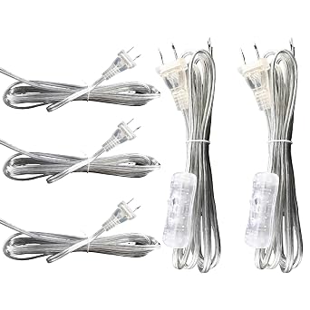 Clear lamp Cords is Bundled with On Off Button Clear lamp Cords