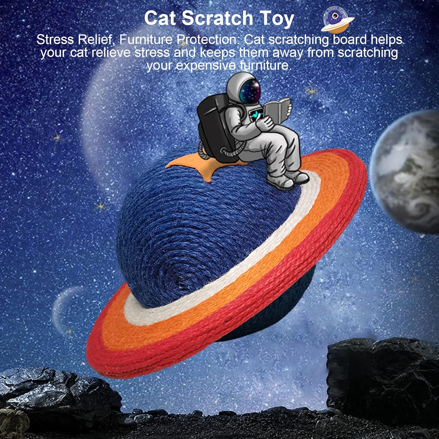 review Cat Scratching Posts, Planet Shape Sisal Cat Scratcher, Sisal Cat Scratching Rotatable Ball Interactive Toy, Relieve Boredom Prevents Furniture Damage Kitten Scratch Toy for Cat Kittens