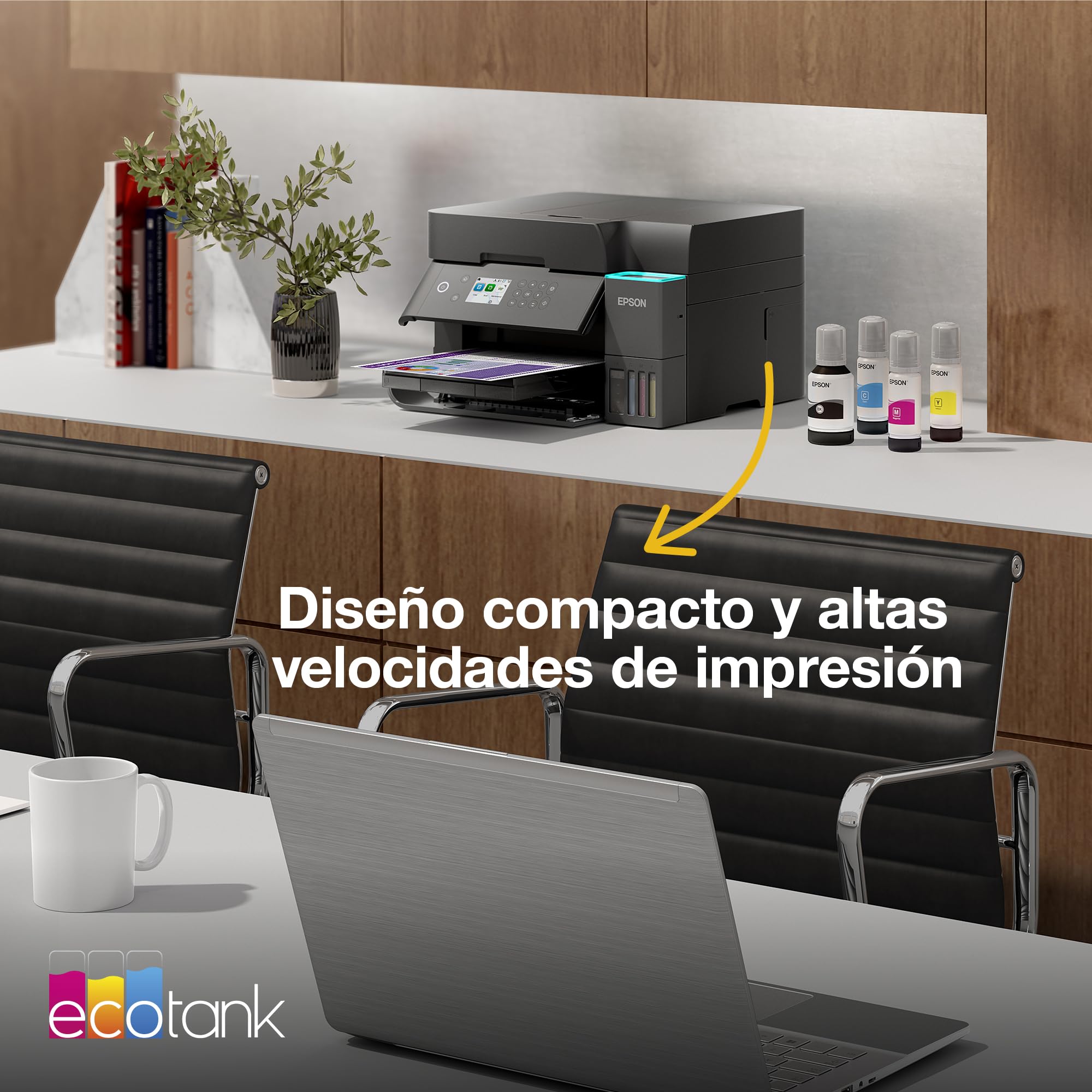 Epson EcoTank ET-3950 Impresora de Depósito de Tinta Wi-Fi A4 Doble Cara Imprimir Copiar Escanear Pantalla LCD 6,1cm ADF 30 Hojas Tinta Incluida
