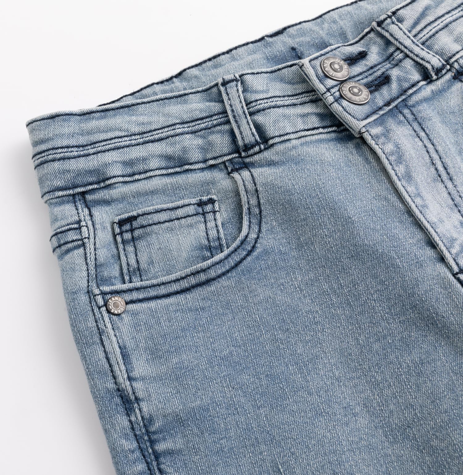 KIDSCOOL SPACE Jeans da Ragazza, Pantaloni di Jeans Elasticizzati con Fondo a Zampa d'elefante a 3 Bottoni