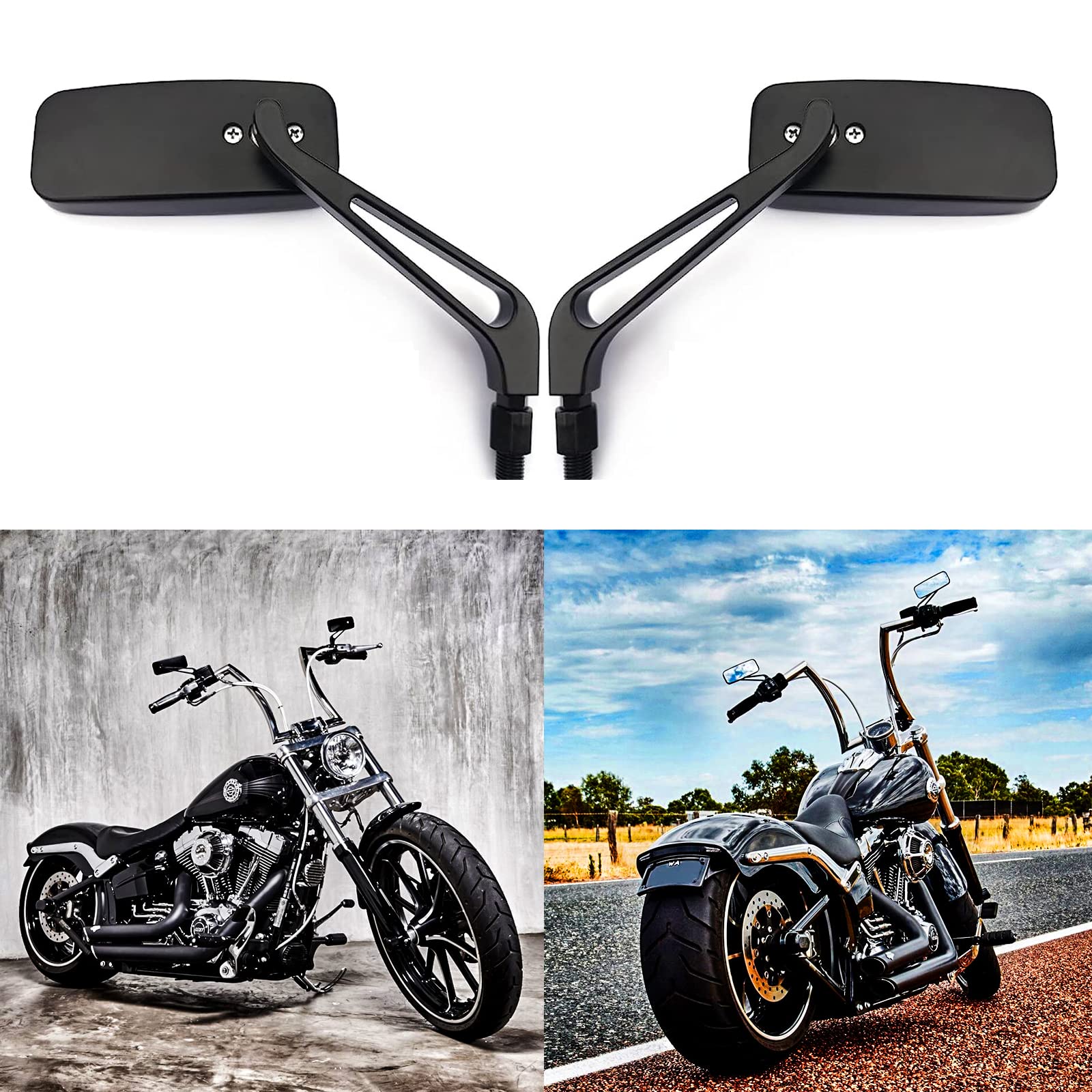 Snapklik.com : DREAMIZER 8mm/10mm Black Motorcycle Universal Rectangle ...