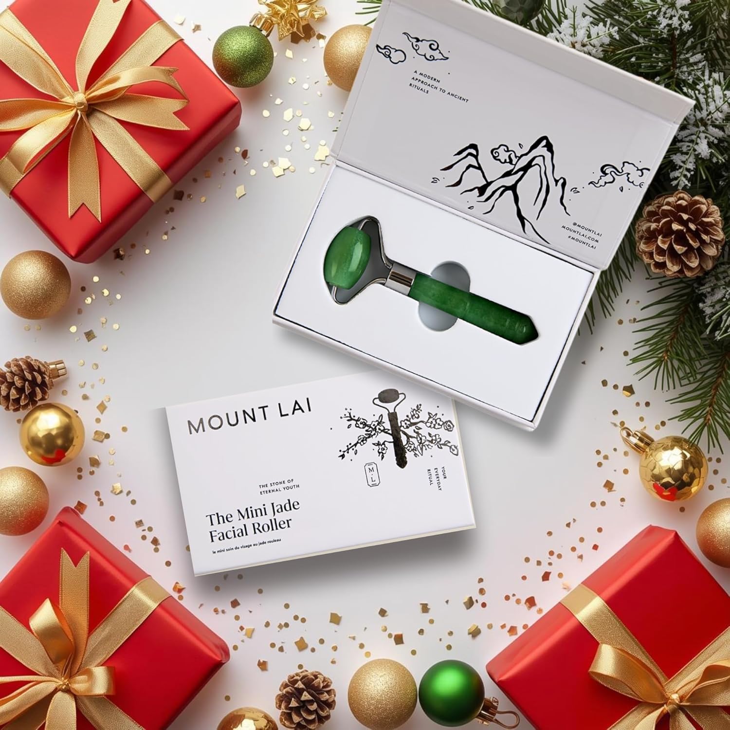 Mount Lai Mini Jade Face Roller - Authentic Jade Roller for Tension Relief, Puffiness & Radiant Skin, Relaxing Face Massager for All Skin Types - Image 2